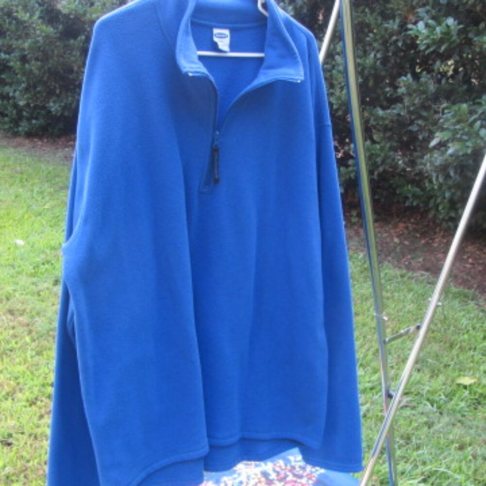 Old Navy fleece pullover, 1/4 zip front, XXXL, 3X, like new, royal blue